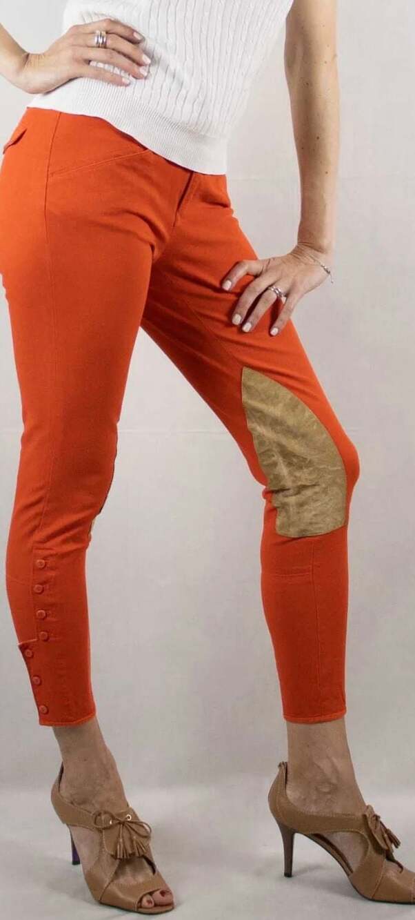 Ralph Lauren Women's Equestrian Style Riding Pants with Suede Knee Patches (miss